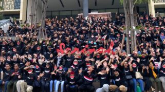 Aktivis Barikade 98 menggelar peringatan 25 Tahun Reformasi di Jakarta