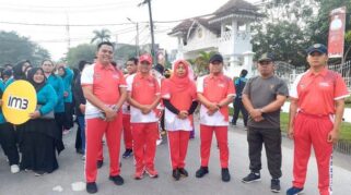 Pengamanan Arus Lalulintas oleh Polres Tanjung Balai pada Gerak Jalan Santai HAORNAS 2023