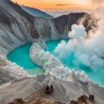 Pesona wisata kawah ijen Banyuwangi.