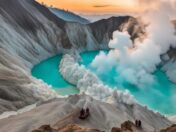 Pesona wisata kawah ijen Banyuwangi.