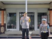 Kapolresta Banyuwangi pimpin apel siaga pengamanan pelantikan Presiden dan Wakil Presiden.