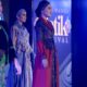 Model memperagakan busana batik motif "Jenon" di Banyuwangi Batik Festival.