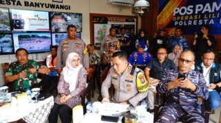 polresta dan bupati banyuwangi pantau persiapan nataru