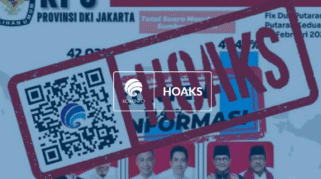 Tangkapan layar unggahan hoaks hasil real count Pilkada DKI 2024.