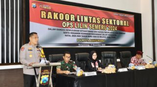 Polresta Banyuwangi menggelar rapat koordinasi lintas sektoral dalam rangka persiapan Operasi Lilin Semeru 2024.