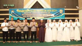 Acara peringatan Isra Mikraj Nabi Muhammad SAW di Polresta Banyuwangi.