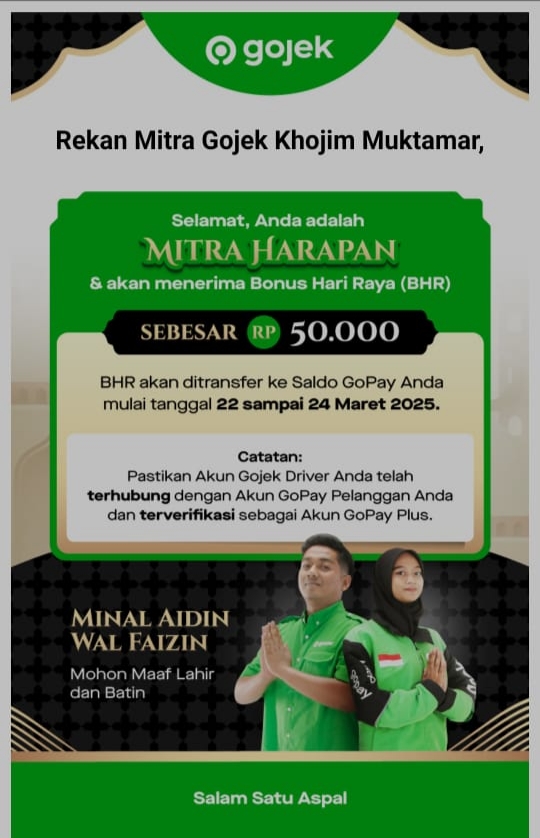 bukti salah satu mitra gojek di banyuwangi