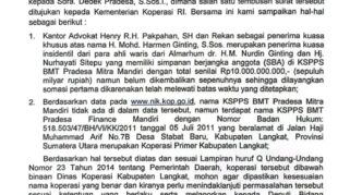 surat resmi dari Kementerian Koperasi dan UKM Republik Indonesia