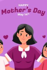 Ilustrasi ibu dan anak dalam peringatan Hari Ibu