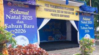Kapolresta Banyuwangi meninjau kesiapan pos pengamanan libur Natal dan Tahun Baru.