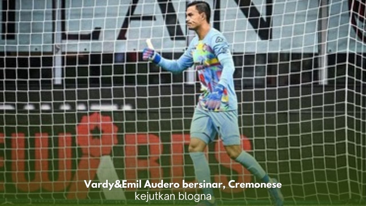 Jamie Vardy dan Emil Audero merayakan kemenangan Cremonese atas Bologna