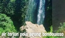 Air Terjun Polo Agung Bondowoso dengan aliran air alami