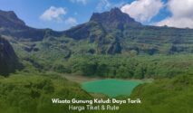 Pemandangan kawah hijau Gunung Kelud di Jawa Timur