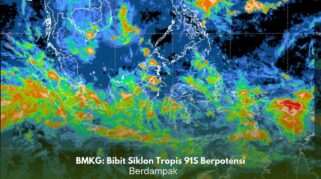 Peta prakiraan pergerakan bibit siklon tropis 91S dari BMKG.