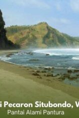 Pantai Pecaron Situbondo dengan pasir putih dan laut biru
