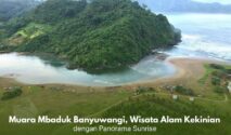 Muara Mbaduk Banyuwangi dengan pemandangan muara sungai dan pegunungan hijau