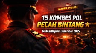 berita tentang 15 Kombes Pol yang naik pangkat menjadi Brigadir Jenderal dalam mutasi Kapolri Desember 2025.