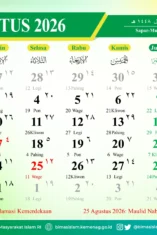 Kalender Jawa Bulan Agustus 2026 (Foto: dok. Aceh Kemenag)