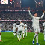 Pemain Real Madrid, Federico Valverde (depan), merayakan gol pada laga semifinal Piala Super Spanyol/Supercopa de Espana antara Atletico Madrid vs Madrid, 8 Januari 2026