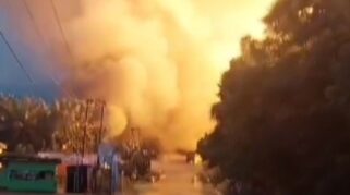 Kondisi pascaledakan pipa gas PT Trans Gas Indonesia di Inhil Riau