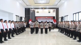 upacara serah terima jabatan polresta banyuwangi
