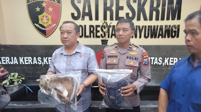 Satreskrim polresta banyuwangi ungkap pelaku pengeroyokan di ketapang banyuwangi.