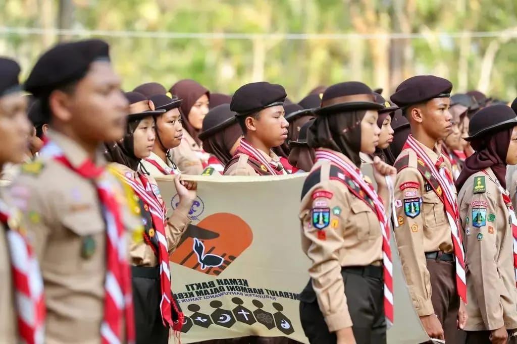 Pramuka Lintas Agama Menggelar Kemah Bhakti Merajut Harmoni dalam Kebhinekaan di Wana Jeongmara Campuhan Banyuwangi