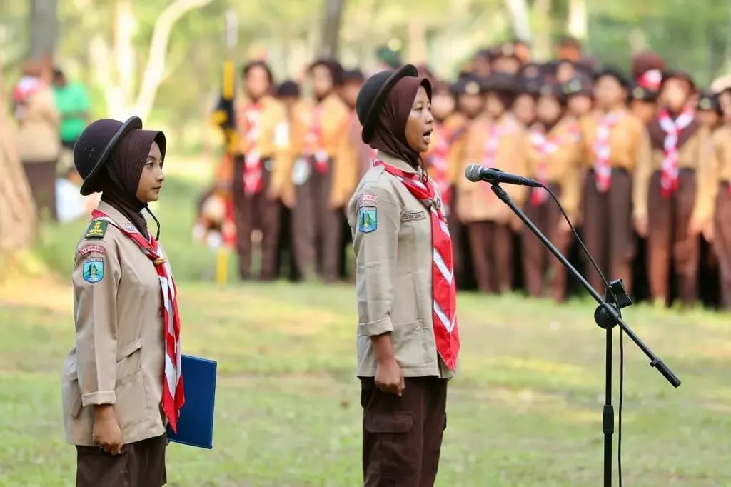 Pramuka Lintas Agama Menggelar Kemah Bhakti Merajut Harmoni dalam Kebhinekaan di Wana Jeongmara Campuhan Banyuwangi