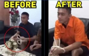 Tersangka pasang borgol sendiri