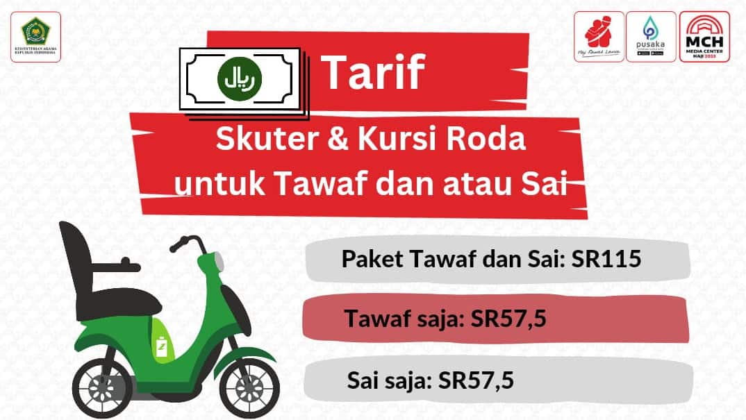 tarif sewa skuter dan kursi roda