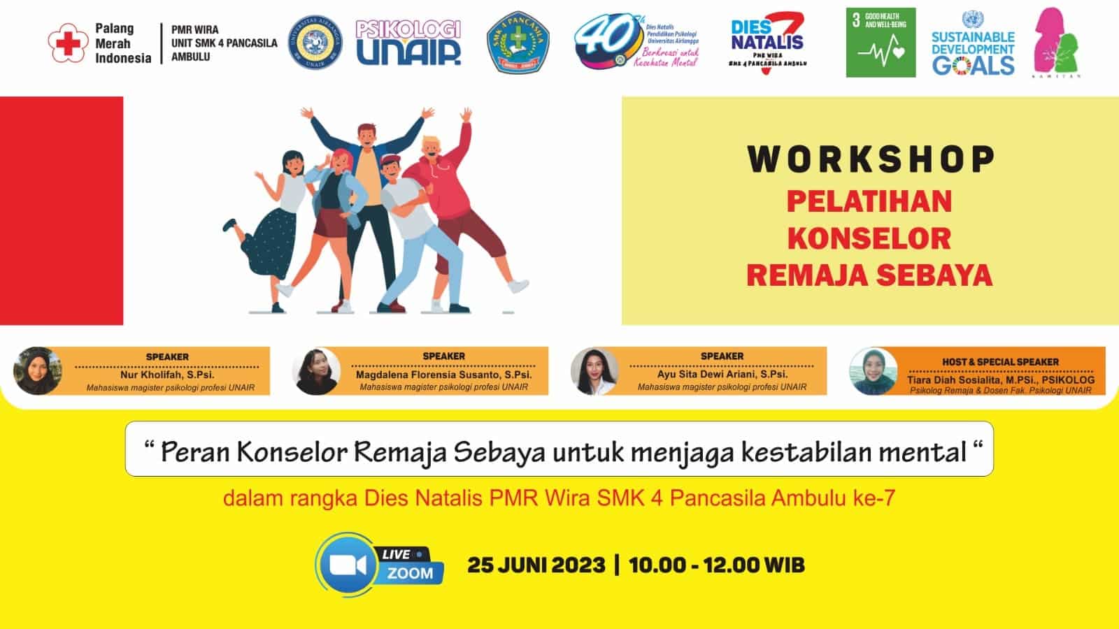 Workshop Pelatihan Konselor Remaja Sebaya PMR SMK 4 Pancasila, Peserta dari Luar Kota Sangat Antusias workshop konselor remaja sebaya