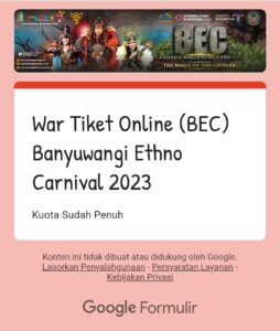 Tidak Sampai 1 Jam 500 Tiket Undangan Banyuwangi Ethno Carnival (BEC) Ludes di Banyuwangi