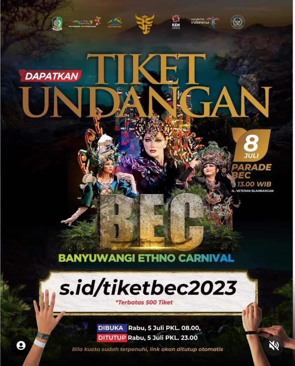 Tidak Sampai 1 Jam 500 Tiket Undangan Banyuwangi Ethno Carnival (BEC) Ludes