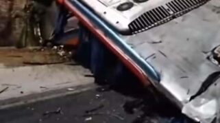 kecelakaan bus di jalur ngawi madiun