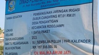 Pembangunan Jaringan Irigasi di Rogojampi Diduga Asal-asalan
