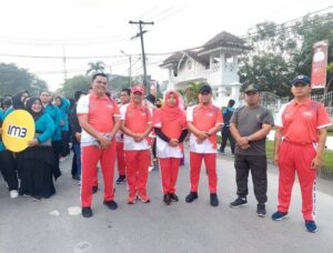 Pengamanan Arus Lalulintas oleh Polres Tanjung Balai pada Gerak Jalan Santai HAORNAS 2023