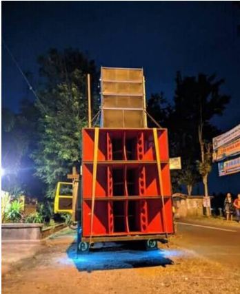 Sound System Raksasa Terbakar Hebat di Karnaval Desa Mangaran