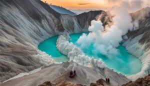 Pesona wisata kawah ijen Banyuwangi.