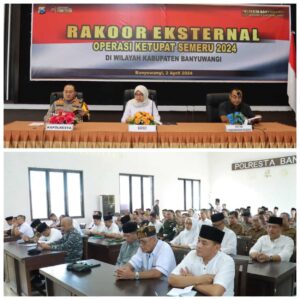 Rapat Koordinasi Operasi Ketupat Semeru: Persiapan Pengamanan Arus Mudik Lebaran di Banyuwangi di Banyuwangi