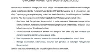 Surat Edaran Resmi dari Majelis Pendidikan Dasar Menengah Dan Non Formal ( DIKDASMEN ) PDM Banyuwangi