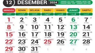 Kalender desember 2024 disertai weton