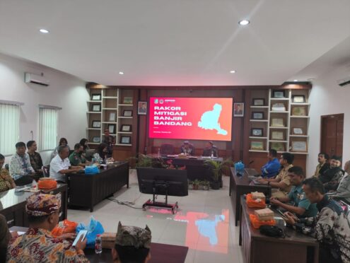 Rapat koordinasi mitigasi banjir di Banyuwangi.