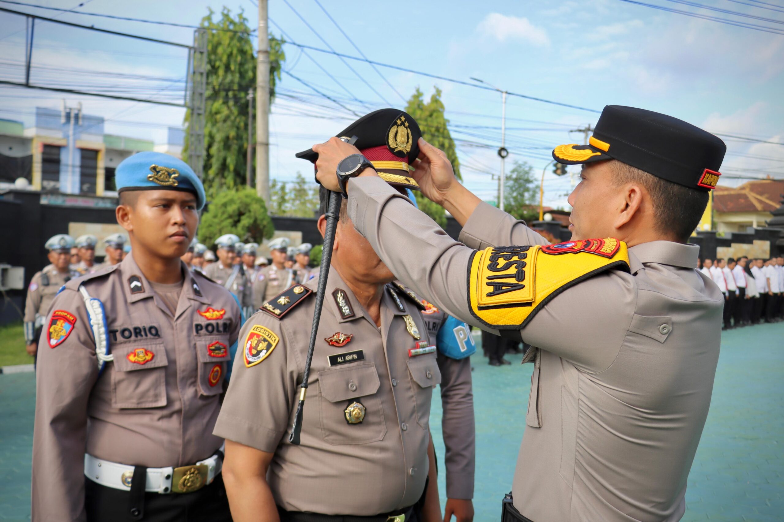 Kapolresta banyuwangi di upacara kenaikan pangat