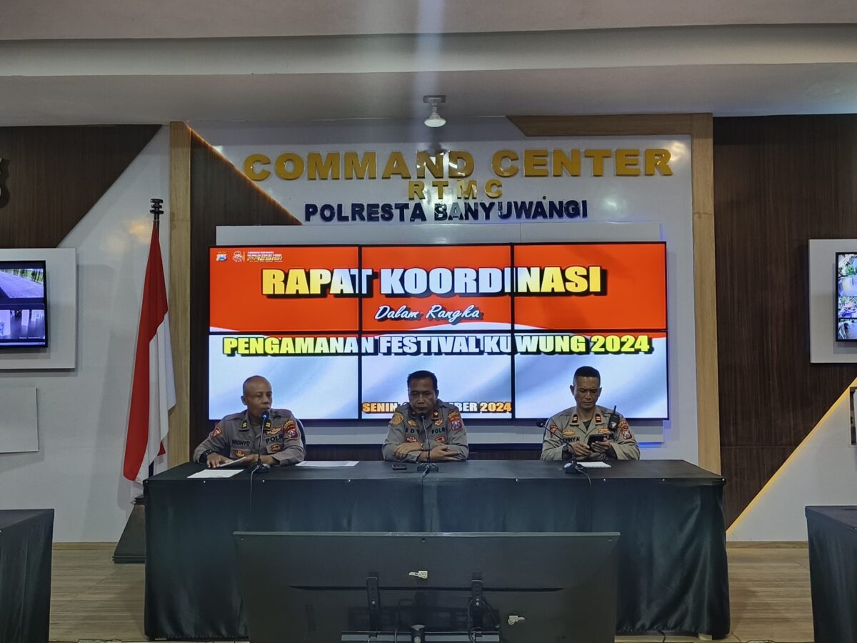 Jelang Festival Kuwung 2024, Polresta Banyuwangi Gelar Rakor Pengamanan Rapat koordinasi pengamanan Festival Kuwung 2024.
