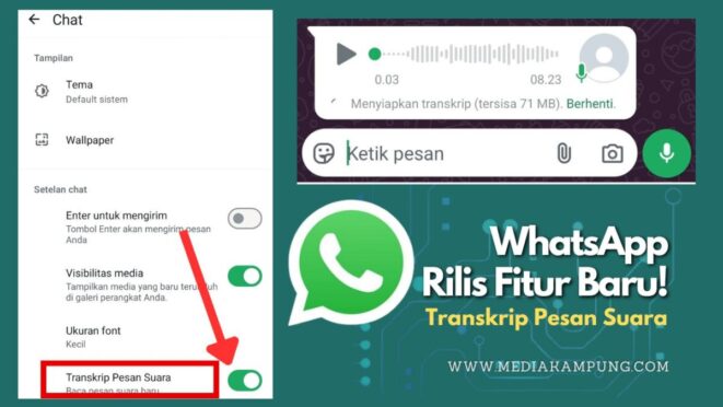 Fitur transkrip pesan suara WhatsApp