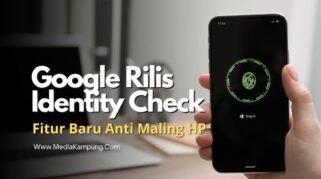 Smartphone dengan fitur keamanan biometrik.