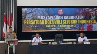 Kombes Pol Rama Samtama Putra saat terpilih sebagai Ketua Umum PBVSI Banyuwangi.