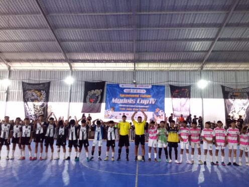 Suasana pertandingan futsal Models Cup IV yang diselenggarakan SMK Muhammadiyah 8 Siliragung