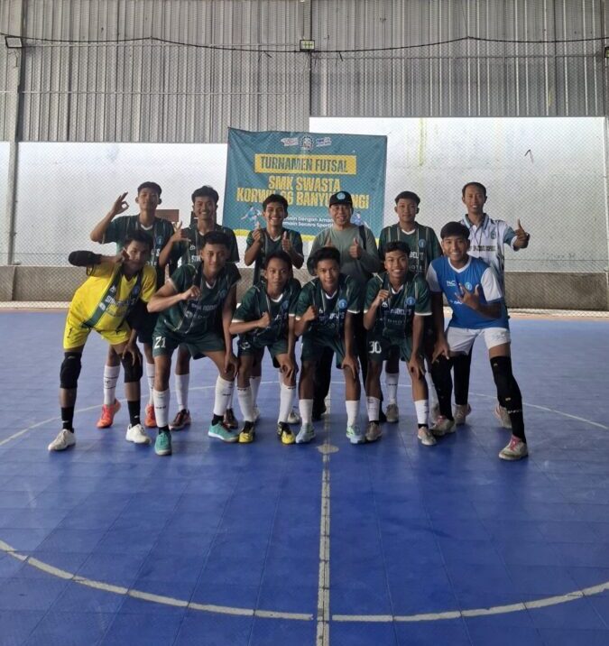 Models FC Libas SMK Belambangan 17-0, Melaju Final Futsal SMK Korwil 6 Banyuwangi Tim Futsal Models FC setelah menang telak