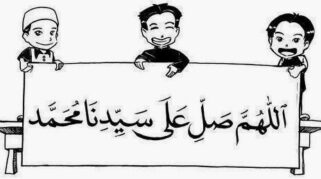 Ilustrasi orang bersalawat.